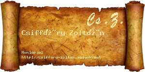 Csiffáry Zoltán névjegykártya