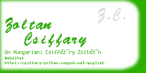 zoltan csiffary business card
